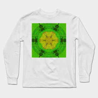 Weave Mandala Yellow and Green Long Sleeve T-Shirt